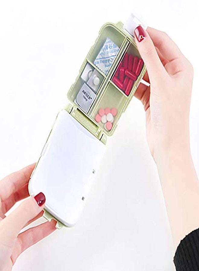WENGTY Pill Medicine Organizer Storage Box with 8 Compartments Moisture Proof, BPA free Straw Material, Ideal for Travel, Pocket, Purse, Daily Pill Case, Portable Medicine Vitamin Holder Container - Image 4